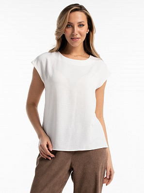 Шелковая блузка без рукавов молочная